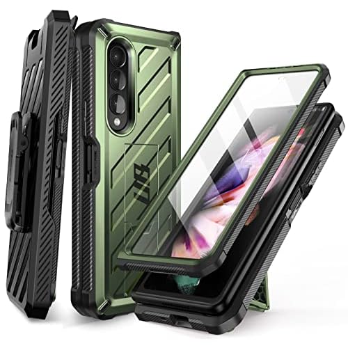 SUPCASE for Samsung Galaxy Z Fold 3 Case with Stand (Unicorn Beetle), [Built-in Screen Protector & Belt Clip] Heavy Duty Rugged Full-Body Shockproof P