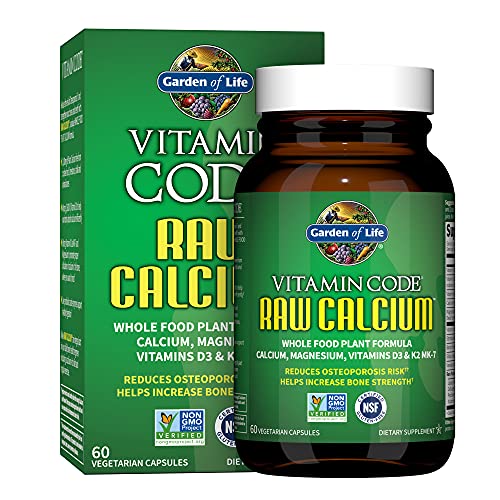 Garden of Life Raw Calcium Supplement for Women and Men - Vitamin Code Made from Whole Foods with Magnesium, K2, Vitamin D3 and Vitamin C Plus Probiot