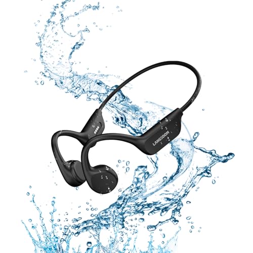 Bone Conduction Headphones IPX8 Swimming Waterproof Dustproof Sweatproof MP3 Player Headset Underwater Music Player 32GB Memory, Open-Ear Wireless Blu