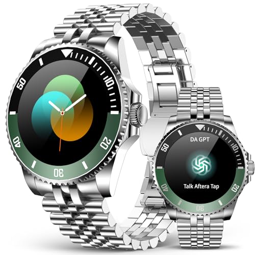 AI Smart Watch, DA GPT AI Waterproof Smartwatch, 1.19-inch AMOLED Display, 24-7 Heart Rate, Blood Oxygen, Blood Pressure, Sleep Monitor, 107 Sports Mo