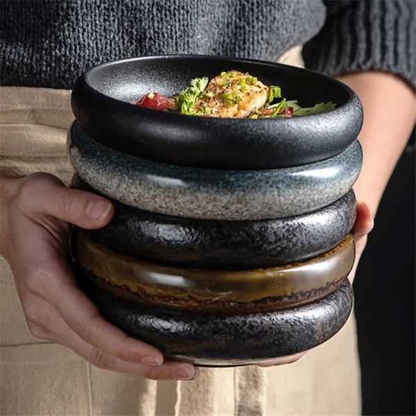 Creative retro ceramic sushi dishes Japanese and Korean snacks small dishes and plates sets ceramic plate japanese dish set Y250208