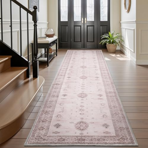 AMOAMI Vintage 3X10 Runner Rug Non Slip Soft Runners for Hallways Washable Hallway Runner Bedside Rugs for Bedroom Long Rug for Hallways Entryway Laun