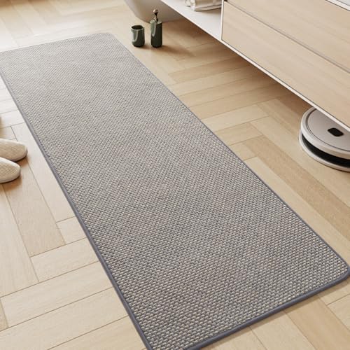 AMOAMI Chenille Bath Mat Super Absorbent Bathroom Mat Quick Dry Low Pile Bath Mats for Bathroom Washable Rubber Backed Bathroom Runners Fit Under Door