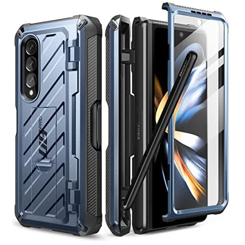 SupCase for Galaxy Z Fold 4 Case with S Pen Holder (Unicorn Beetle Pro), [Built-in Screen Protector & Stand] [Military-Grade Protection] Heavy Duty Pr
