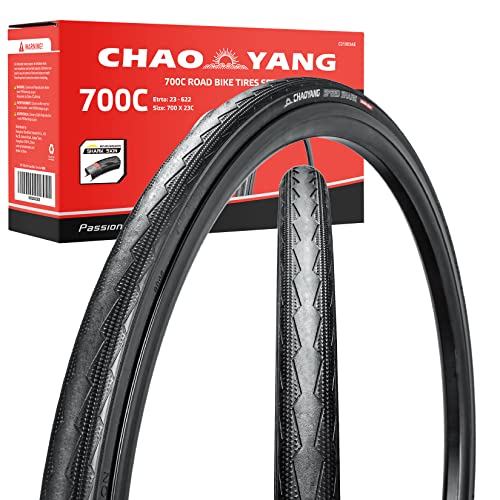 Chao YANG Urban Bicycle Tire Set, Foldable Bicycle Tire Set, Featured with Double Tread Puncture Protection,2-Piece 700x23C