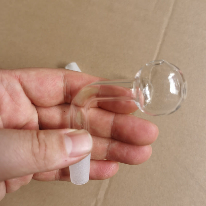 10pcs 30mm ball Pyrex Glass Oil Burner Pipe Smoking Pipes 10mm 14mm 18mm Male Female For rig water bubbler bong adapter tobacco nail Bent shape desi