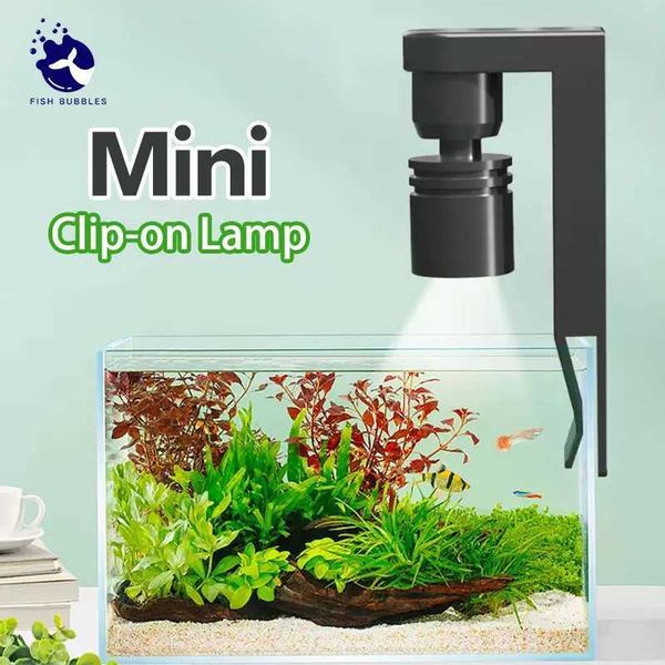 Aquarium light Mini Clip-on Lamp Spotlight for Fish Tank 2W USB Power interface Aluminum lamp head waterproof external switchLX241107