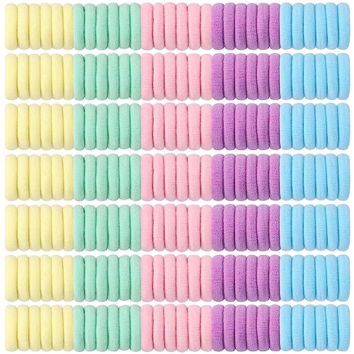 Jollybows 300pcs Baby Hair Ties Girls Elastic Hair Accessories Small Nylon Hair Bands for Toddler Infant Ponytail Holders 1" Mini Kids Hairband - Ligh