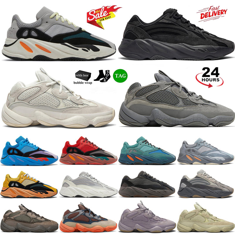 With box sneakers men women running shoes fashion flat shoes black white wave green runner salt Dark glow soft resin magnet outdoor men trainers sho