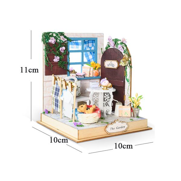 Size DIY Mini Casa Wooden Dollhouse Miniature Building Kit With Furniture Doll House Assembly Toys for Friends Birthday Gifts ature