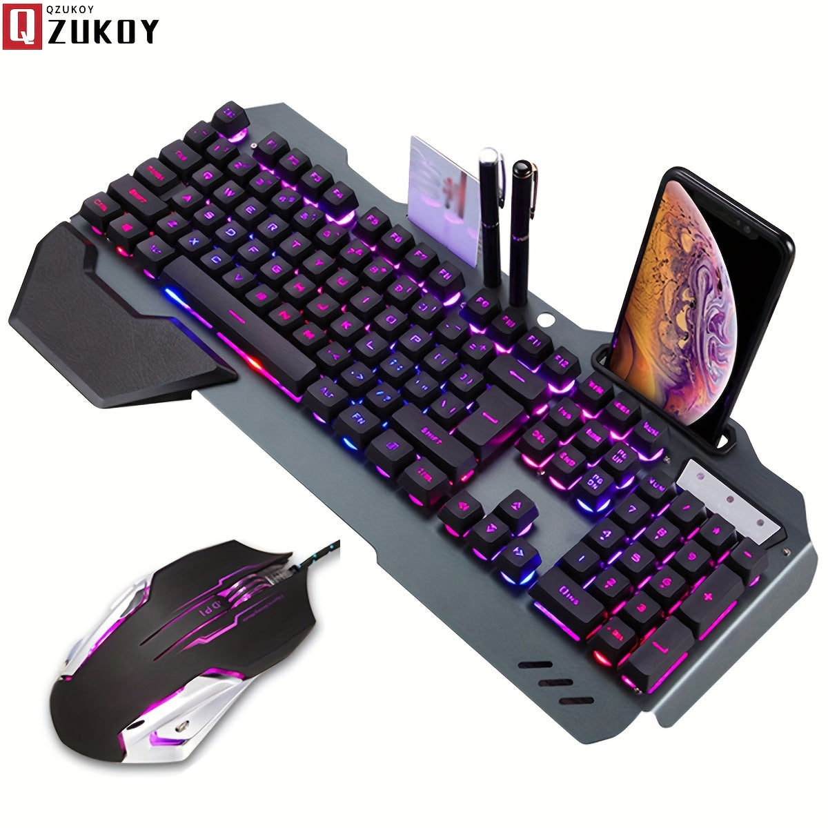 TEMU Gaming Keyboard Mechanical Feel With Bowl Rgb Backlit Wired Gaming Keyboard For Pc Deskto