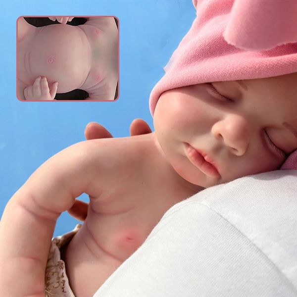 20Inch 100% Full Body Silicone born Bebe Waterproof Silicone Reborn Baby Girl Dolls For Artist Kids Toy Gift Collection 250109