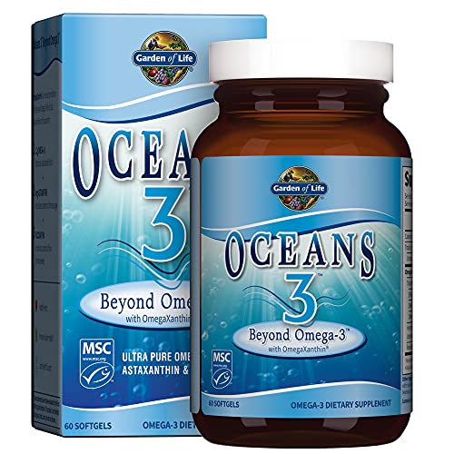 Garden of Life Oceans 3 Beyond Omega-3 with OmegaXanthin, EPA, DHA Supplements, Fish Oil with 1200 mg Omega 3, Astaxanthin & Brown Seaweed Extract - 6