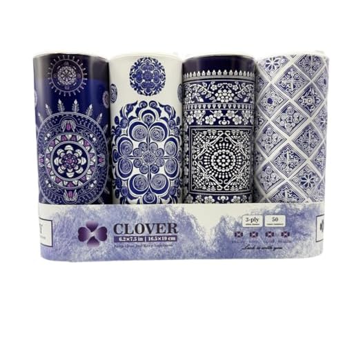 CLOVER Round Tube Facial Tissues & Car Tissues - Travel Tissues in Compact Cylinder for Cup Holder, Office, Bedroom, Vanity (Lition, 3-Ply, Pack of 4)