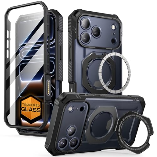 SUPCASE for iPhone 17 Pro Case with Tempered Glass Screen Protector (UBGrip Pro), [Camera Control Cover] [Compatible with MagSafe] [Built-in Kickstand