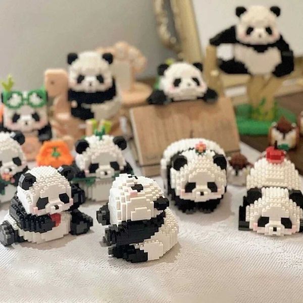 2023 New Creative MINI Chinese Animal Panda Model Building Block MOC DIY Diamond Bricks Toys for Children Boys Girls Gifts W250115