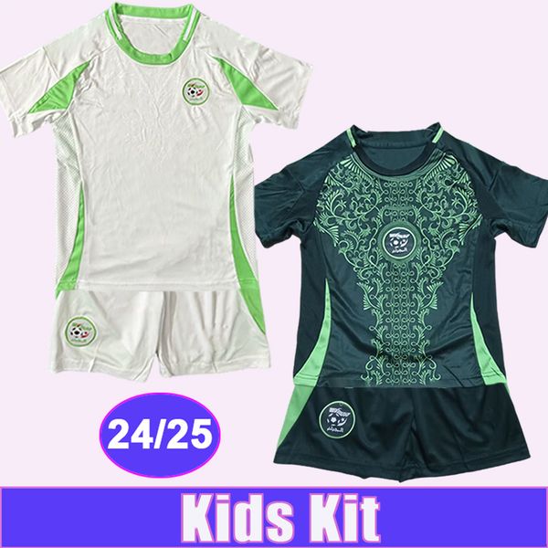 24 25 Algeria kids kit Soccer Jerseys National Team BRAHIMI BENRAHMA BAKRAR HADJ MOUSSA ZERROUKI MANDI Home Away Football Shirts