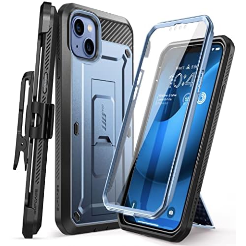 SUPCASE for iPhone 14 Case with Stand & Belt-Clip (Unicorn Beetle Pro), [Built-in Screen Protector] [Military-Grade Drop Protection] Heavy Duty Rugged