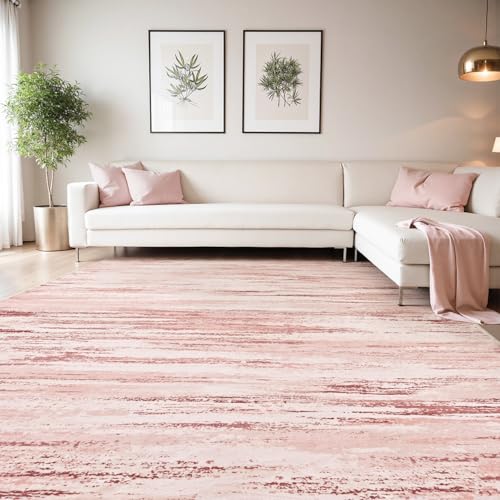 tchdio Pink Rug-8x10 Area Rugs for Living Room, Ultra Soft Washable Rugs for Bedroom Non Slip Nursery Rug, Kids Rug Playroom Carpet for Bedroom, Pink