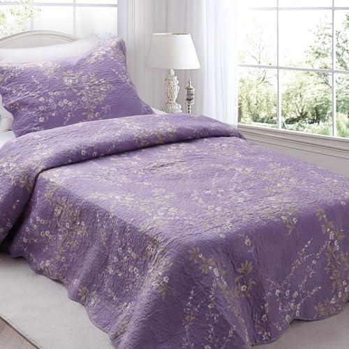 KASENTEX Twin Quilt Set Lightweight Bedspread Coverlet,Reversible Quilt Bedding Set,3 Pieces Soft Microfiber Lightweight Bedspread,Exquisite Printed C