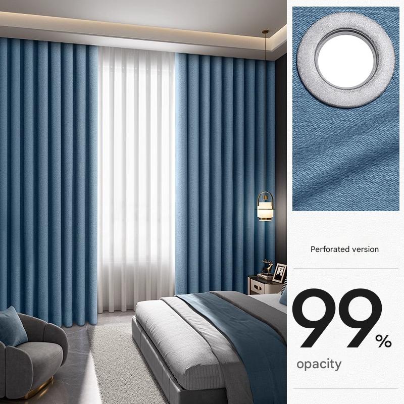 YL-36724 Punch-free sunshade cloth curtains, fully blackout finished curtains, strong blackout and heat insulation floating curtains, blackout curta