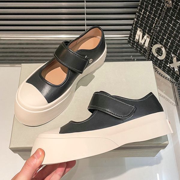 Italy Nappa Leather Mary Jane Sneakers for Women Desinger MN Dress Shoes Classic Ladies Luxury Platform Fashion Sneaker Womens Cute Casual S