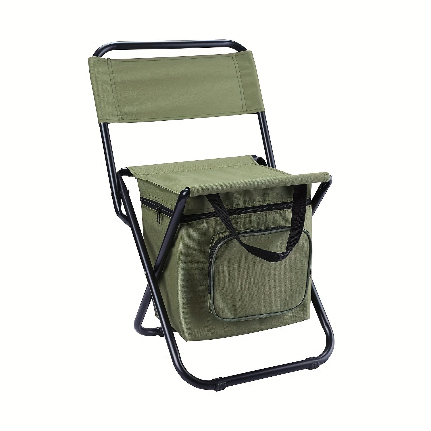 TEMU Portable Folding Camping Chair, Lightweight Backrest Stool Compact Folding Chair Seat, Outdoor Backrest Stool With Folding Backpack, Can Bear