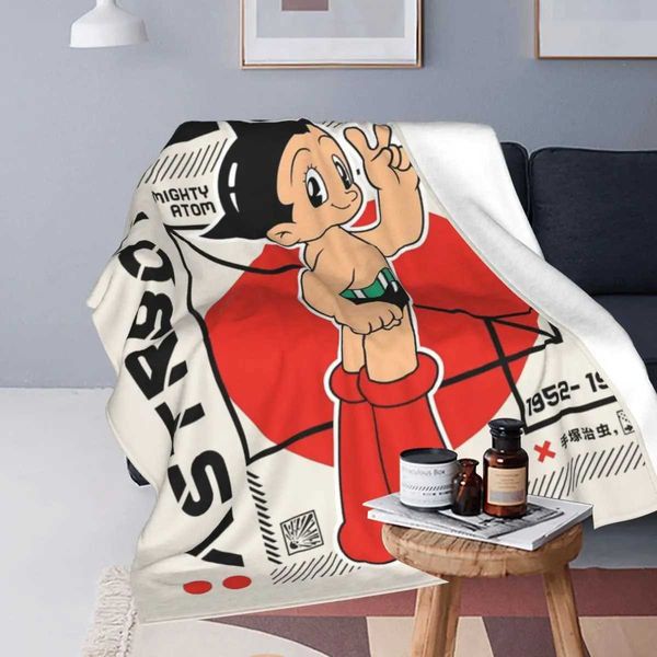 Astroboy Astro Boy Blanket Fleece Spring-Autumn Anime ltifunction Lightweight Throw Blankets for Sofa Bedro Quilt Z250207