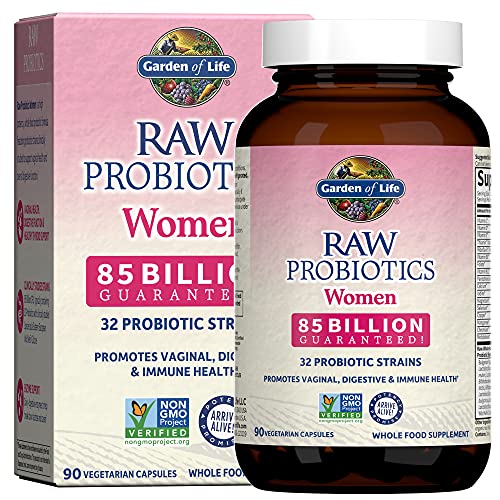 Garden of Life Raw Probiotics for Women - 85 Billion CFU Probiotic for Vaginal Probiotics with Vitamins, Minerals, Enzymes - 90 Capsules, Womens Probi