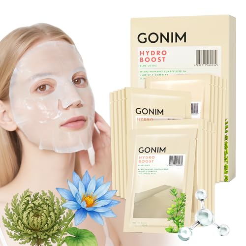 GONIM Face Mask Korean Skin Care with Hyaluronic Acid & Collagen Activation- Face Masks Skincare Hydration, Anti Aging & Moisturizing Sheet Mask, Trav
