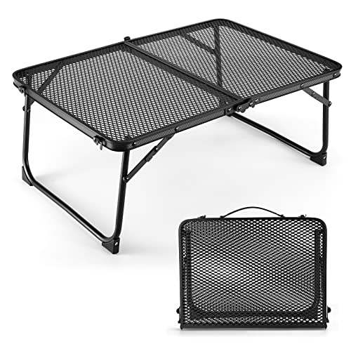 Odoland Portable Camping Table Ultralight Aluminum Folding Picnic Table Small Camp Table for Beach Hiking Backpacking Outdoor Indoor Picnic RV BBQ Bla