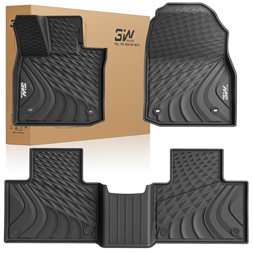 3W Floor Mats Fit for Lexus RX-RX350-RX350h-RX500h 2023-2025 2026, All Weather Heavy Duty Custom Fit TPE Car Floor Liners for Front & Rear Rows, Black