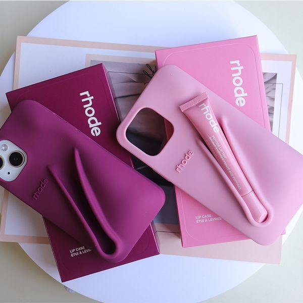 rhodes phone case For iPhone 16 Pro Max case 16 15 Plus 14 Pro 13 12 Luxurys Designer Fashion iphone case Lip Gloss Lipstick Lip Balm 3D Sil