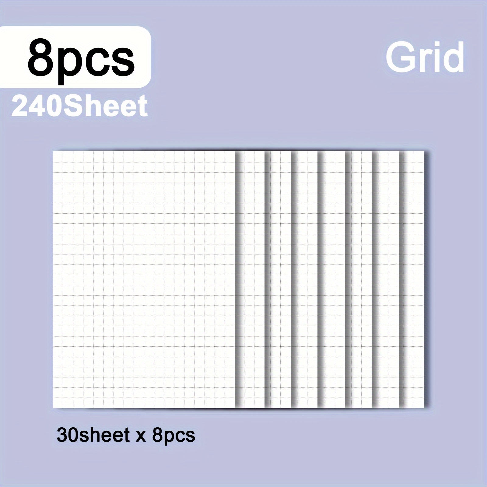 TEMU 8pcs-5pcs-3pcs Sticky Note Pads, Strong Adhesive Paper, University Ruled White Paper, Per Pack, For Office, Home, School Notebooks
