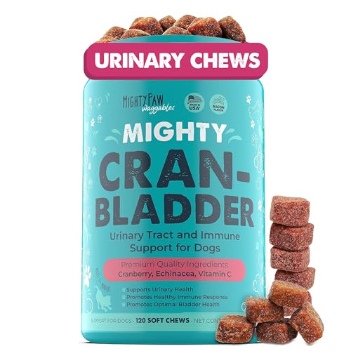 Mighty Paw Waggables Cran-Bladder (Made in The USA) | Vet Formulated Cranberry Supplement for Dogs – Cranberry Chews for Dogs, Urinary Tract & Bladd