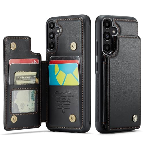 for Samsung Galaxy A55 Wallet Case with RFID Blocking and 5 Credit Card Holder, Premium Durable Slim Leather Magnetic Clasp Kickstand Heavy Duty Shock