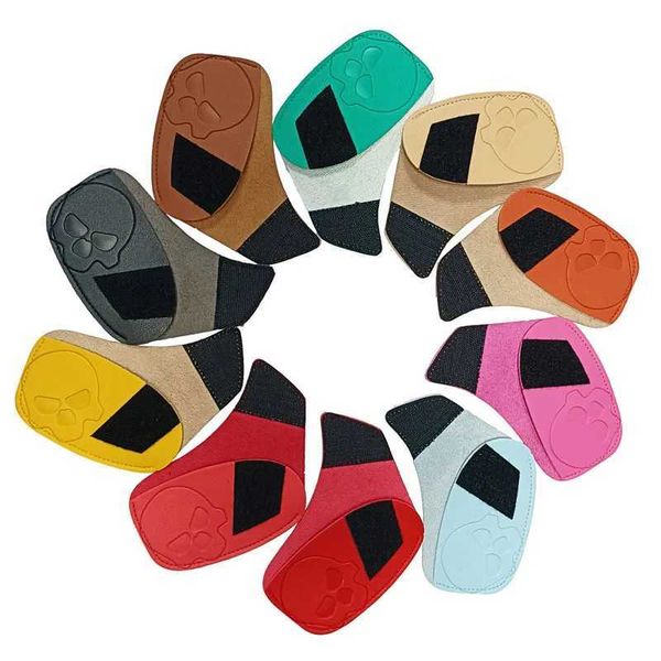 Universal skull golf iron cover colourful club head protector Nylon buckle protector high quality PU leather golf accessoriesXJ240828