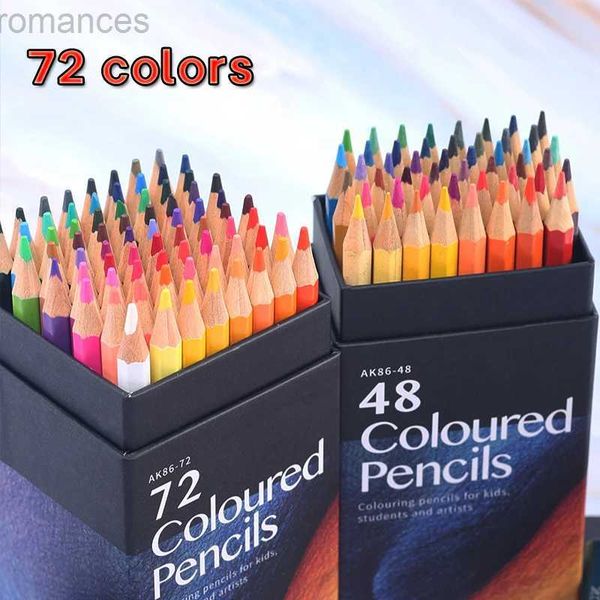 Pencils Professional 36-48-72 Colored Oil Painted Pencil Hexagonal Wooden Handle Set for Painting Sketching Art Design with Storage Box d240