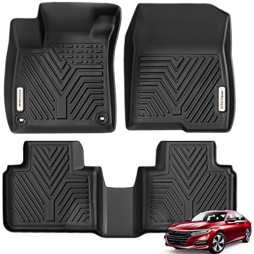 YITAMOTOR Floor Mats Fit for Honda Accord 2018-2022, TPE All Weather Custom Floor Liners 1st & 2nd Row, Black 2018-2022 Accord 1st & 2nd Row