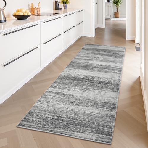 PADOOR Modern Abstract Runner Rug - 2x6 Washable Hallway Rugs, Ultra Soft Non-Slip Low Pile Floor Rugs for Hallway Entryway Kitchen Bedroom Bedside La