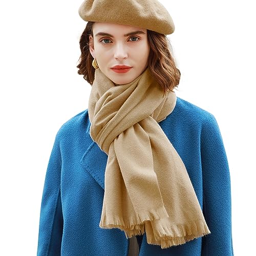RIIQIICHY Scarfs for Women Pashmina Shawl Wraps for Evening Dresses Women Scarf for Wedding Large Winter Scarves Camel