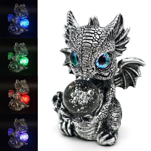 Dragon Statue Medieval Baby Dragons Collectible Figurine Decorative - Gifts for Dragons Lover,Bedroom-Bookshelf-Desk Decor Holding the Ball