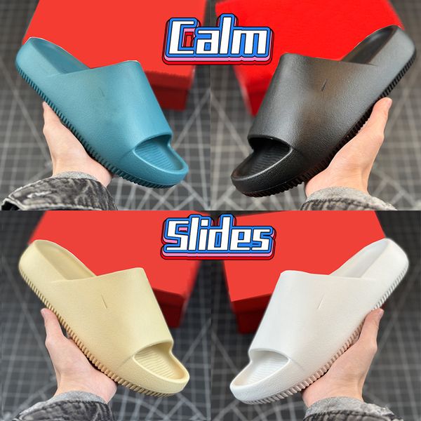 Slides sandálias de grife calmo masculino homem deslize chinelos planos plataforma plataforma de borracha sliders sliders shoes mar mar geod
