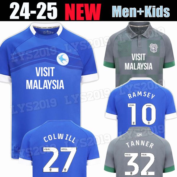 24 25 Cardiff Soccer Jerseys City RAMSEY 2024 2025 O&#039;DOWDA 2023 2024 ROBINSON TANNER KANGA ROBERTSON COLWILL CHAMBERS Football Shirts E