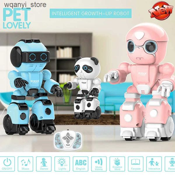 Electronics Robots Intelligent RC robot childrens English learning robot toy remote control robot with music dance recording story intellige