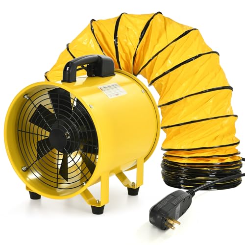 YITAHOME Utility Blower Fan 12 Inch, Two Speed Portable Exhaust Fan, Extractor Fan with GFCI Plug Automatic Power-off Protection, Ventilation Fans wit