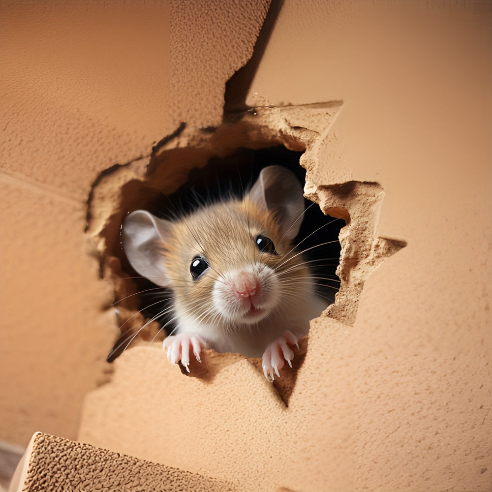 TEMU Contemporary Style Animal Print Wall Sticker - 1pc Wall Decal, Paper Material With , Embroidered Detail, Self-adhesive, Reusable, Detachable,