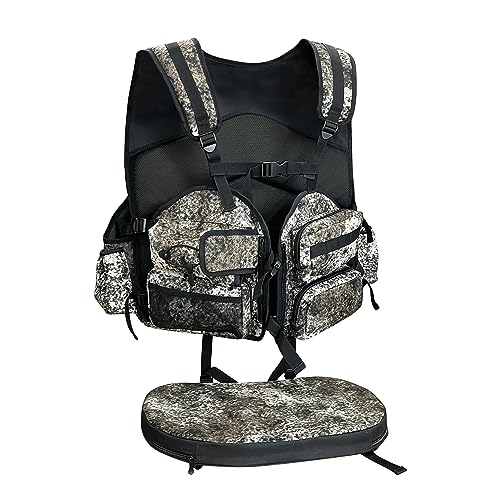 MDSTOP Turkey Vest with Detachable Seat Cushion, Turkey Hunting Vest with Game Pouch, Turkey Hunting Gear for Turkey Dove and Upland Bird Hunting