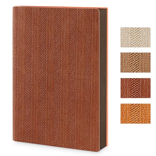 A5 Journal Notebook Retro Soft PU Leather Cover 260 Lined Pages Work Notebooks College Ruled Writing Diary for Study Office Meeting (Autumn Maple Brow