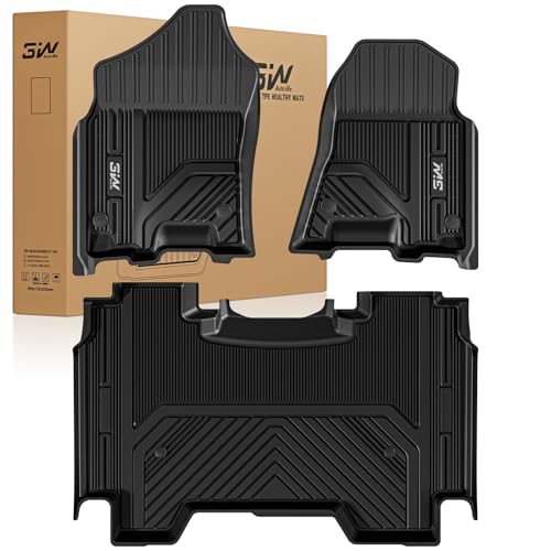3W Floor Mats Fit for 2019-2024 Dodge Ram 1500 Crew Cab New Body (NOT Classic Models) Without Storage, TPE All Weather Custom Fit Floor Liner for Ram